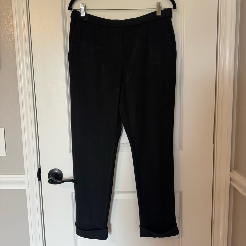 Theory Treeca Pull On Black Double Knit Size 10 Pants